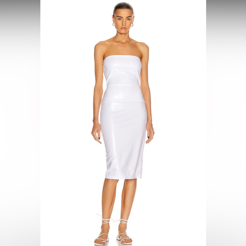 Norma kamali white strapless dress